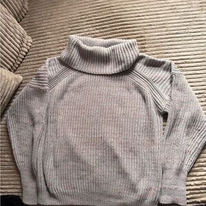 Free People Gray Speckled Cowl Neck Sweater
